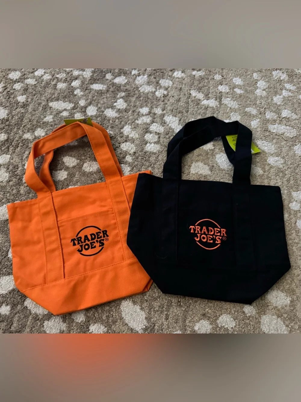 Canvas Tote Bags - Orange & Black